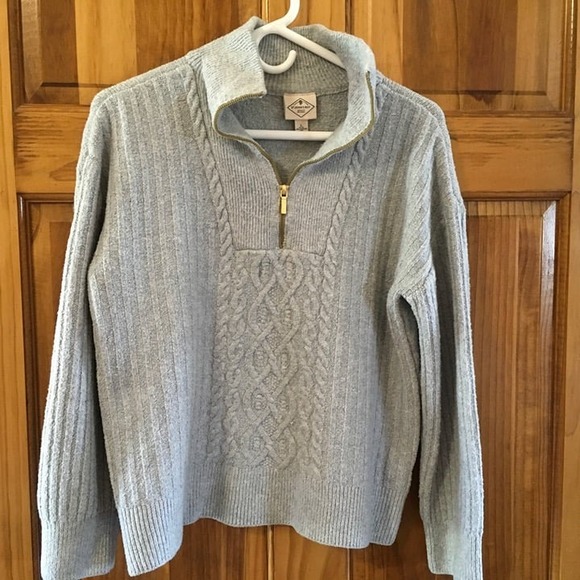 St Johns Bay 1/4 zip pullover women's L gray - Picture 5 of 5